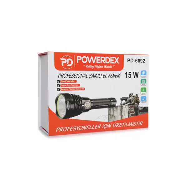 Pd-6692 15 Watt 1000 Lümen Profesyonel Şarjlı El Feneri
