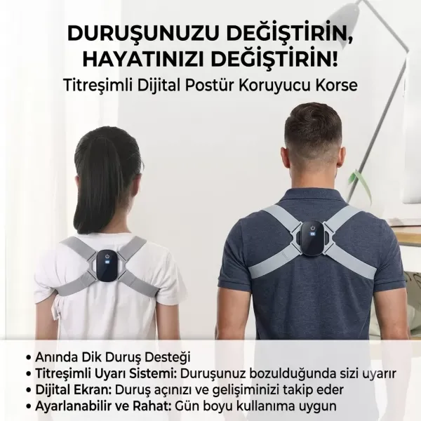 Dijital Ekran Titreşimli Dik Durma Korsesi