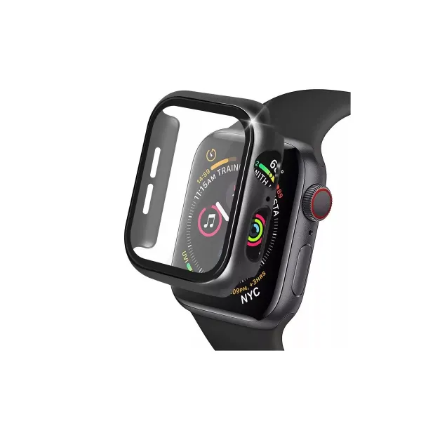 Apple Watch 38mm Camlı Kasa Ekran Koruyucu - Siyah