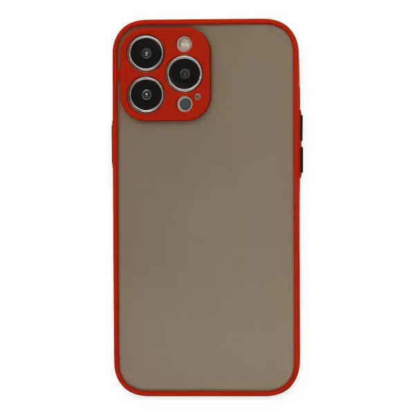 Apple İphone 13 Pro Kılıf Montreal Silikon Kapak - Kırmızı