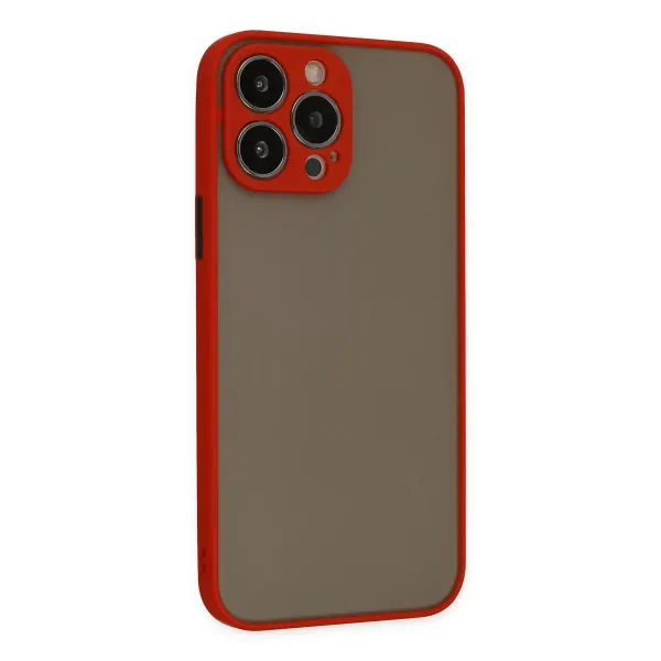 Apple İphone 13 Pro Kılıf Montreal Silikon Kapak - Kırmızı