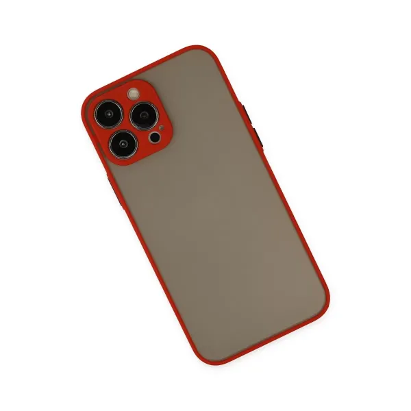 Apple İphone 13 Pro Kılıf Montreal Silikon Kapak - Kırmızı