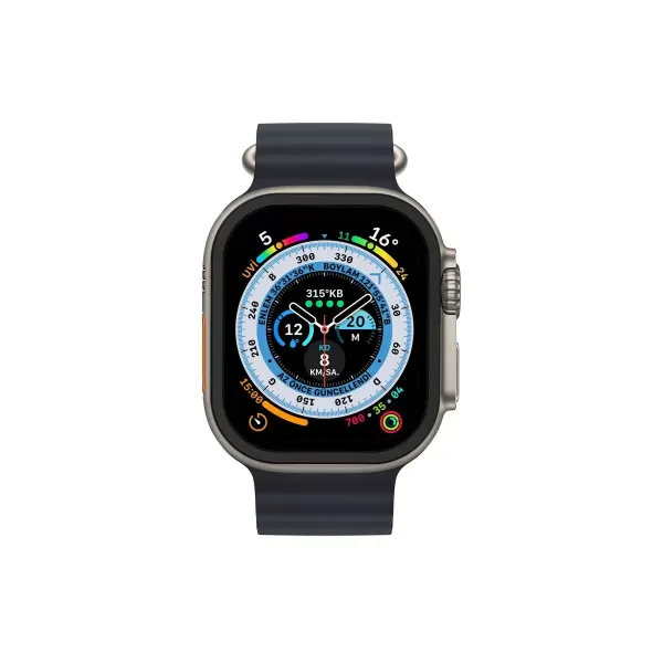 Apple Watch Ultra 49mm Alüminyum Kasa Cam Ekran Koruyucu - Siyah