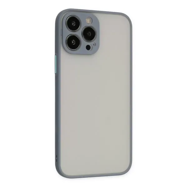 Apple İphone 13 Pro Max Kılıf Montreal Silikon Kapak - Gri