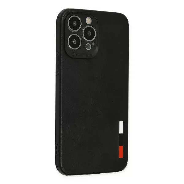 Apple İphone 13 Pro Max Kılıf Loop Deri Silikon - Siyah