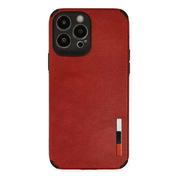 Apple İphone 13 Pro Max Kılıf Loop Deri Silikon - Kırmızı