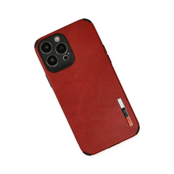Apple İphone 13 Pro Max Kılıf Loop Deri Silikon - Kırmızı