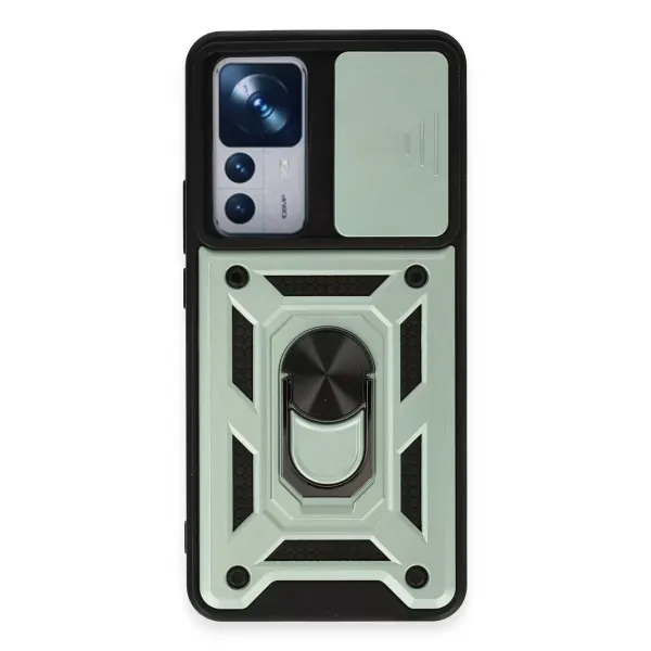 Xiaomi Mi 12t Pro Kılıf Pars Lens Yüzüklü Silikon - Yeşil