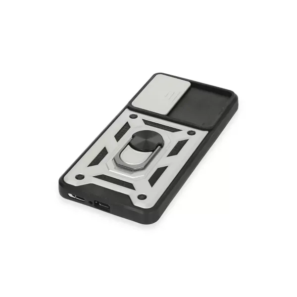 Xiaomi Mi 12t Pro Kılıf Pars Lens Yüzüklü Silikon - Gümüş