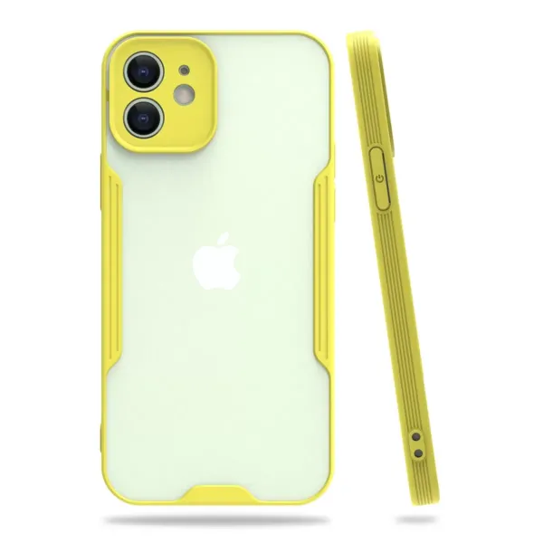 Apple İphone 12 Kılıf Platin Silikon - Sarı