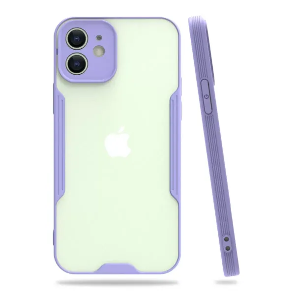 Apple İphone 12 Kılıf Platin Silikon - Lila