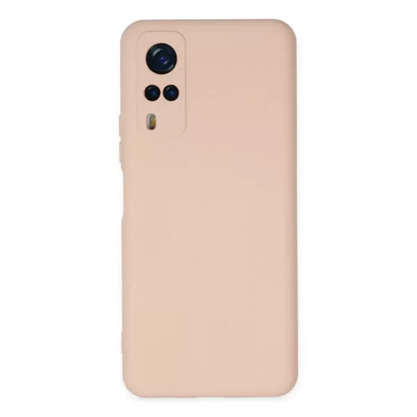Vivo Y53s Kılıf Nano İçi Kadife Silikon - Pudra