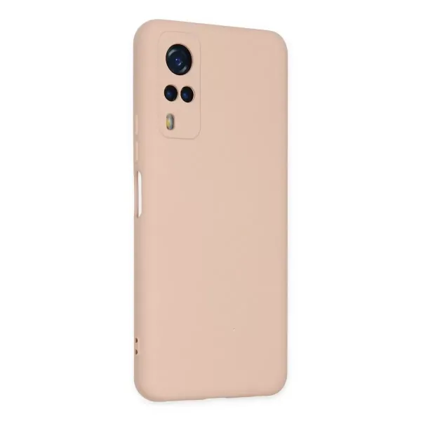 Vivo Y53s Kılıf Nano İçi Kadife Silikon - Pudra