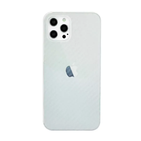 Apple İphone 12 Pro Max Kılıf Karbon Pp Silikon - Şeffaf