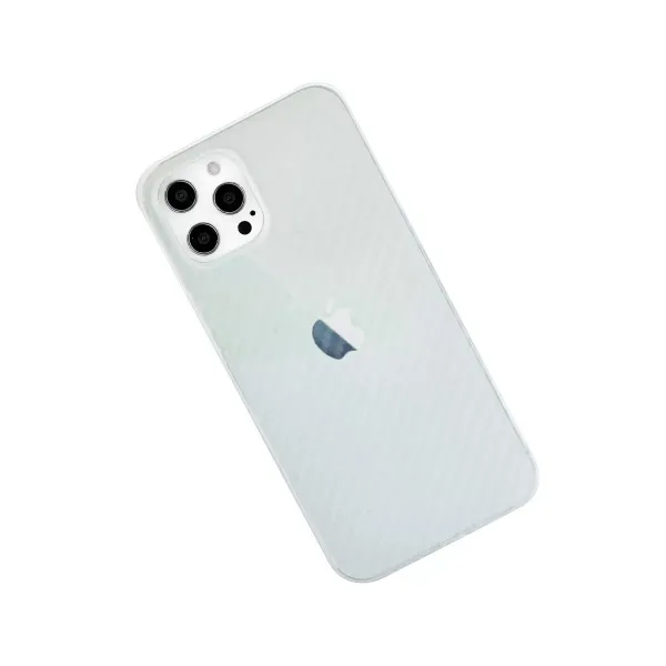 Apple İphone 12 Pro Max Kılıf Karbon Pp Silikon - Şeffaf