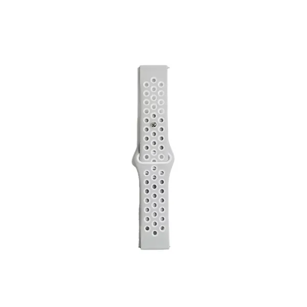 Watch 20mm Spor Delikli Kordon - Gri-beyaz