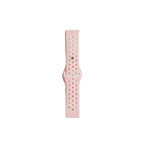 Watch 22mm Spor Delikli Kordon - Pembe-beyaz