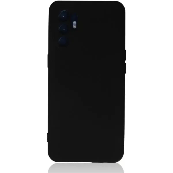 Oppo Reno 6 Kılıf Nano İçi Kadife Silikon - Siyah
