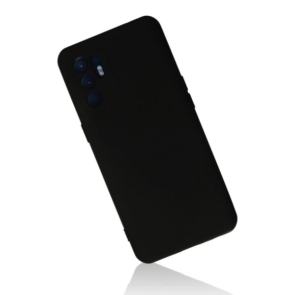 Oppo Reno 6 Kılıf Nano İçi Kadife Silikon - Siyah