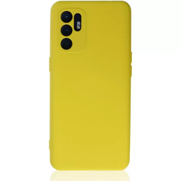 Oppo Reno 6 Kılıf Nano İçi Kadife Silikon - Sarı1