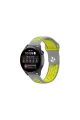 Watch 22mm Spor Delikli Kordon - Gri-yeşil