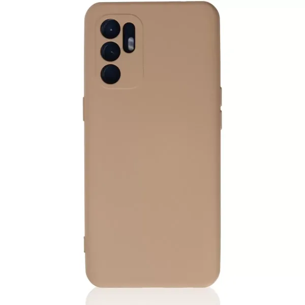 Oppo Reno 6 Kılıf Nano İçi Kadife Silikon - Pudra