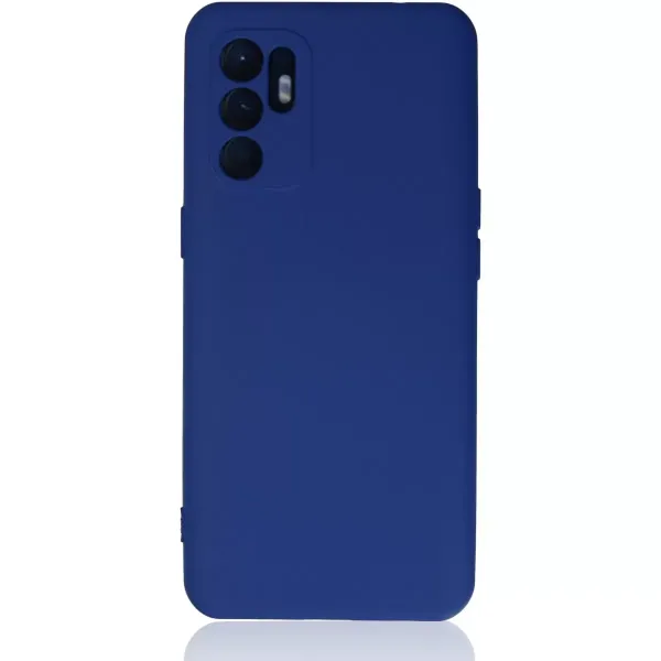 Oppo Reno 6 Kılıf Nano İçi Kadife Silikon - Mavi
