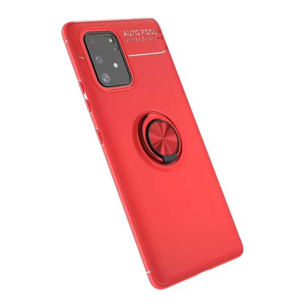 Samsung Galaxy A91 / S10 Lite Kılıf Range Yüzüklü Silikon - Kırmızı