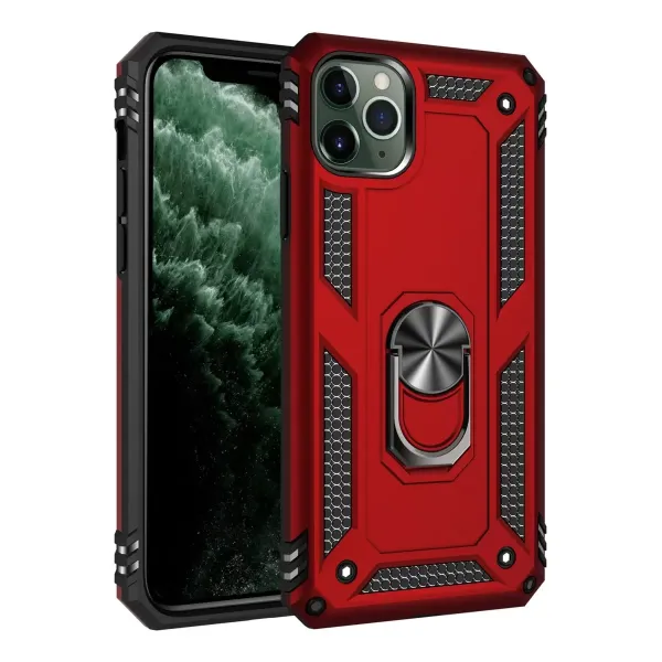Apple İphone 11 Pro Kılıf Sofya Yüzüklü Silikon Kapak - Kırmızı