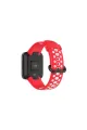 Xiaomi Redmi Watch 2 Spor Delikli Kordon - Kırmızı-beyaz