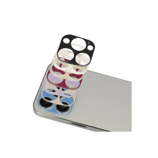 Apple İphone 13 Pro Max Rainbow Kamera Lens Koruma Cam - Koyu Kırmızı