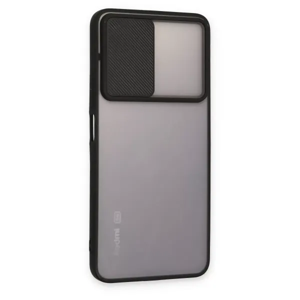 Xiaomi Redmi Note 11t Kılıf Palm Buzlu Kamera Sürgülü Silikon - Siyah