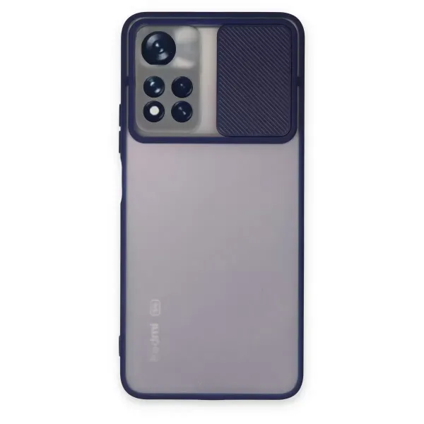 Xiaomi Redmi Note 11t Kılıf Palm Buzlu Kamera Sürgülü Silikon - Lacivert