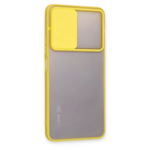 Xiaomi Redmi Note 11t Kılıf Palm Buzlu Kamera Sürgülü Silikon - Sarı