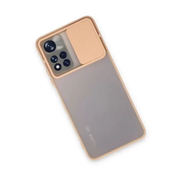 Xiaomi Redmi Note 11t Kılıf Palm Buzlu Kamera Sürgülü Silikon - Pembe