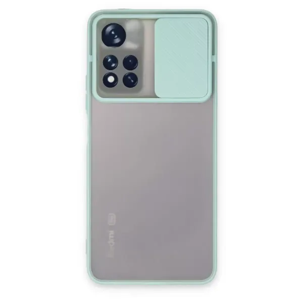 Xiaomi Redmi Note 11t Kılıf Palm Buzlu Kamera Sürgülü Silikon - Turkuaz