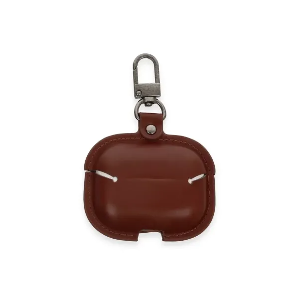 Apple Airpods Pro 2 (2.nesil) Çanta Deri Kılıf - Kahverengi
