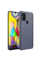 Samsung Galaxy M31 Kılıf Nano İçi Kadife Silikon - Gri