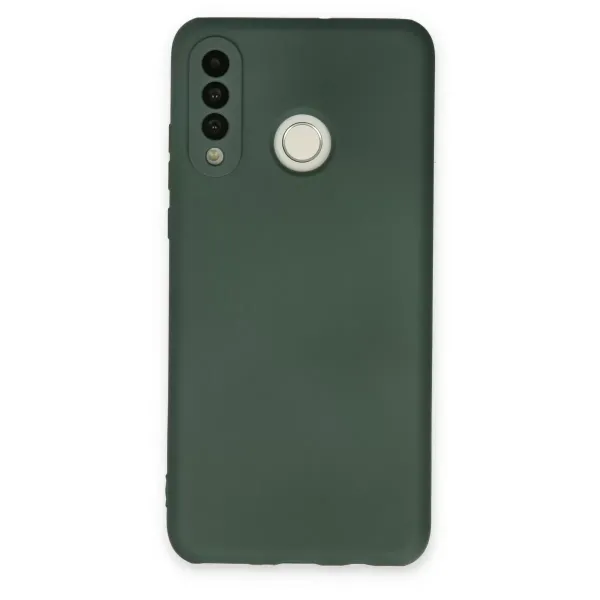 Huawei P30 Lite Kılıf Nano İçi Kadife Silikon - Koyu Yeşil