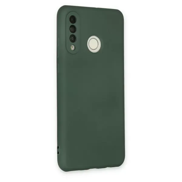 Huawei P30 Lite Kılıf Nano İçi Kadife Silikon - Koyu Yeşil