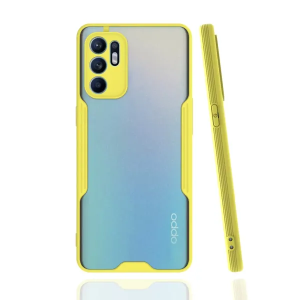 Oppo Reno 6 Kılıf Platin Silikon - Sarı