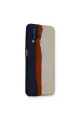 Samsung Galaxy A22 Kılıf Ebruli Lansman Silikon - Lacivert-krem