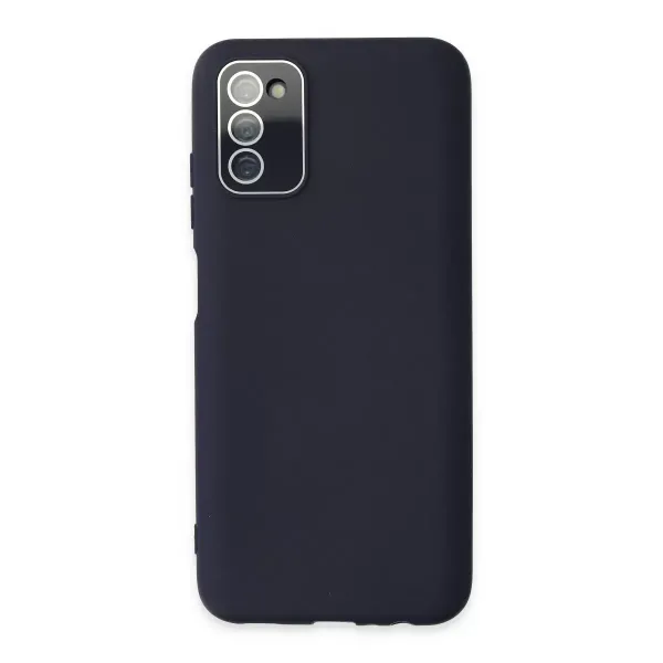 Samsung Galaxy A03s Kılıf Lansman Glass Kapak - Lacivert