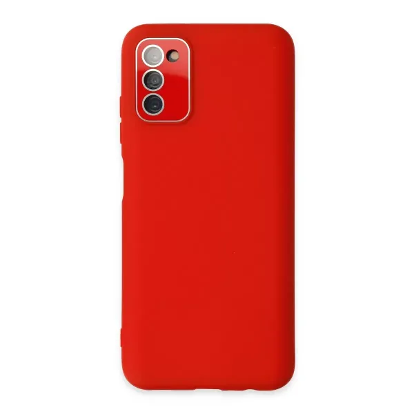 Samsung Galaxy A03s Kılıf Lansman Glass Kapak - Kırmızı