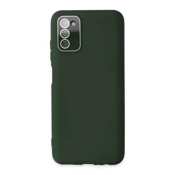 Samsung Galaxy A03s Kılıf Lansman Glass Kapak - Koyu Yeşil