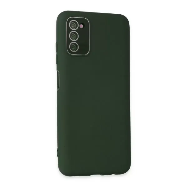 Samsung Galaxy A03s Kılıf Lansman Glass Kapak - Koyu Yeşil