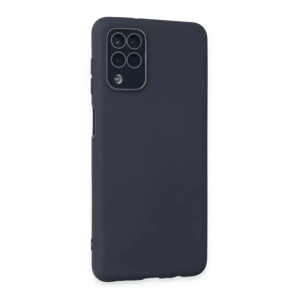 Samsung Galaxy A22 Kılıf Lansman Glass Kapak - Lacivert