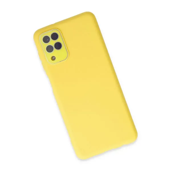Samsung Galaxy A22 Kılıf Lansman Glass Kapak - Sarı