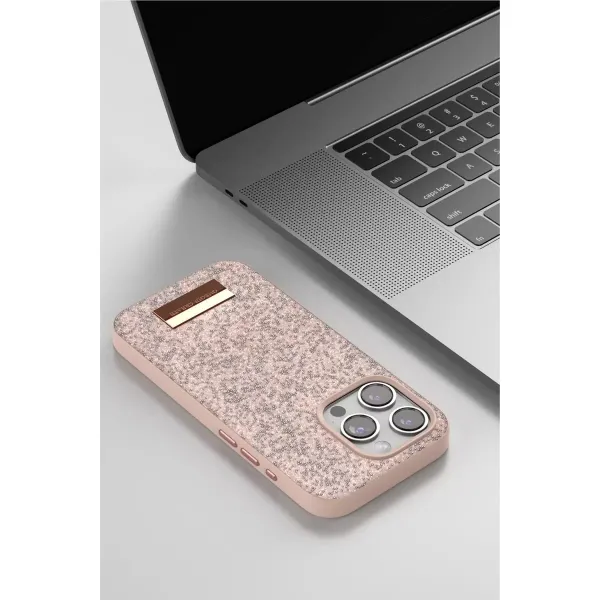 Onegif Apple İphone 15 Pro Bright Simli Kapak - Gümüş