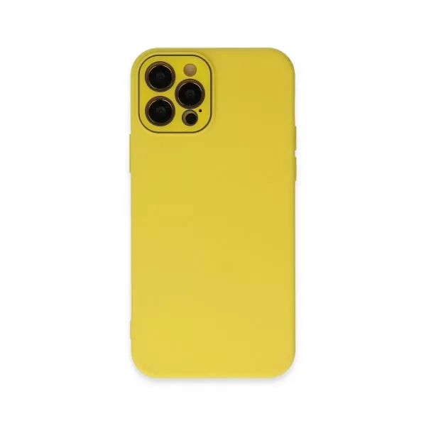 Apple İphone 12 Pro Kılıf Lansman Glass Kapak - Sarı